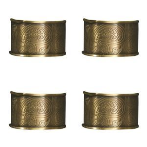 Paisley Scrollwork Kitchen Dining Room Table Napkin Rings Set of 4
